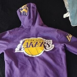 Purple Los Angeles Lakers Hooded Bomber Jacket